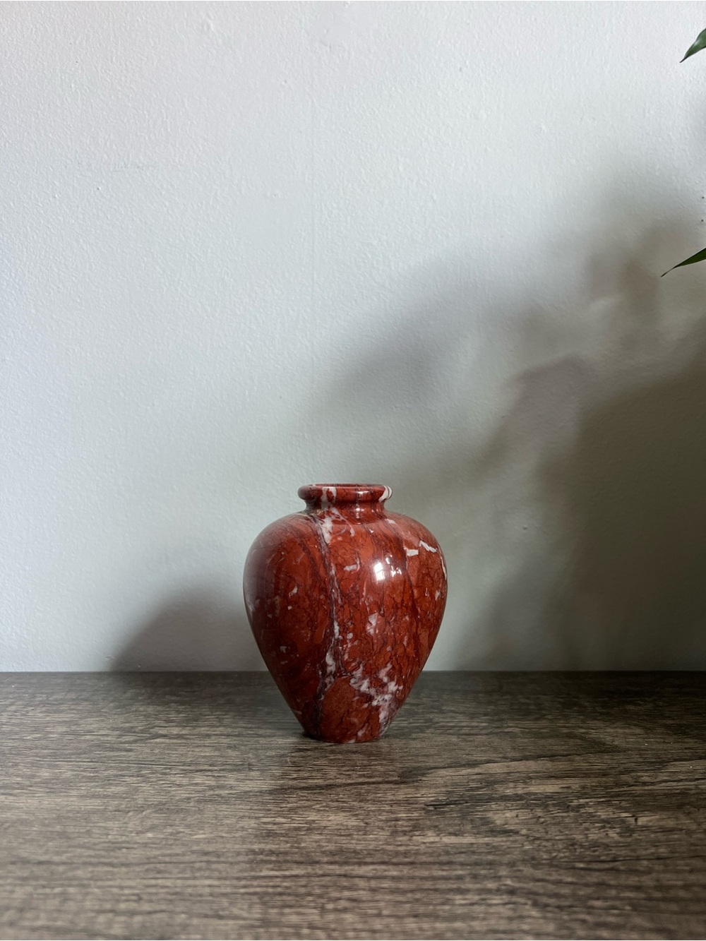 Vintage Red Marble Table Vase - Picture 2 of 9